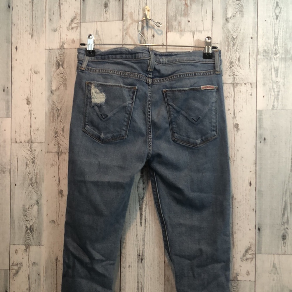 Hudson Nico Midrise Ankle Raw Hem Distressed Super Skinny 27 - Picture 3 of 13
